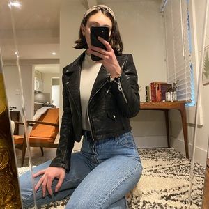 Silence + Noise Black Faux Leather Jacket - Small